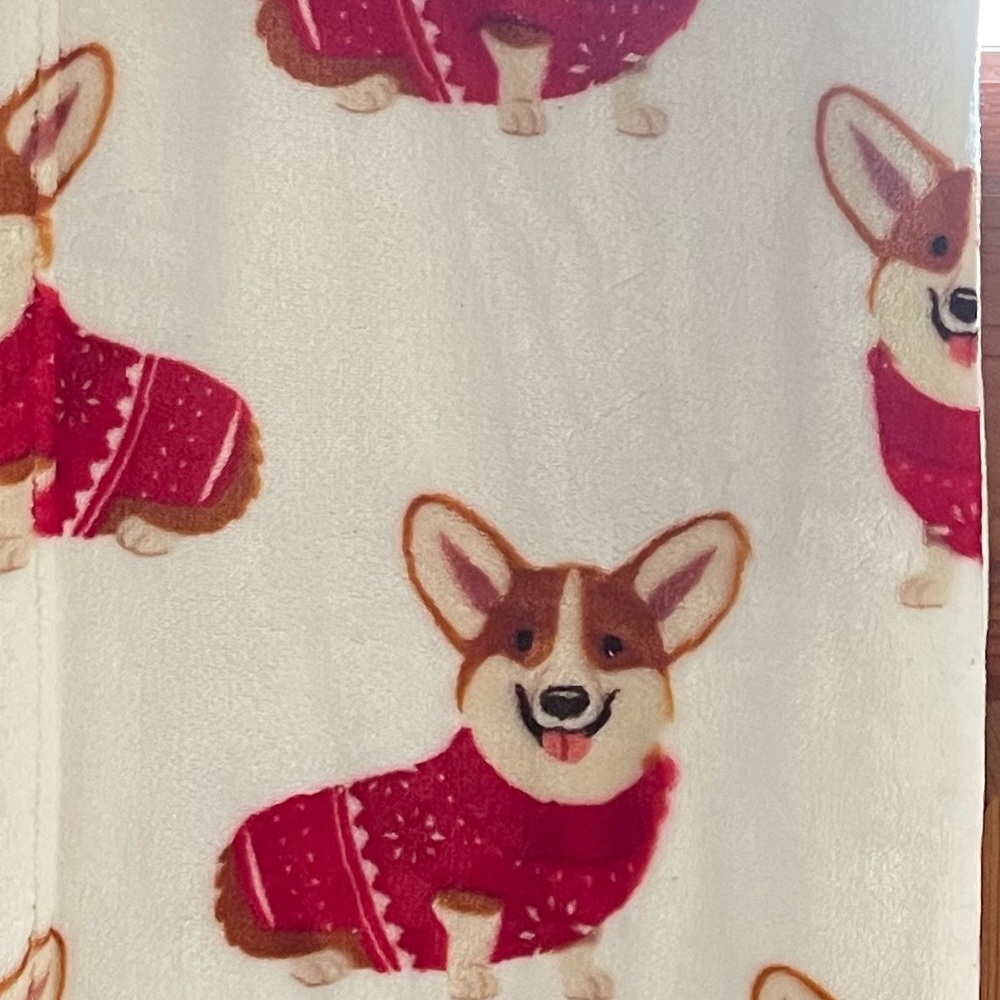 Corgi throw fleece blanket